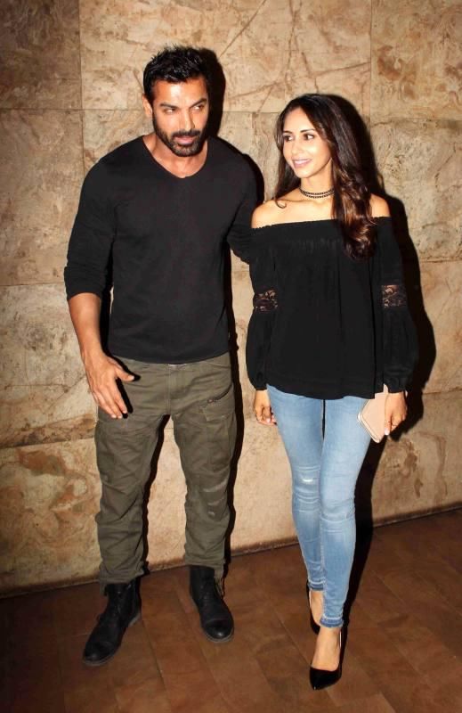 John Abraham With Wife Priya At Screening Of Film Dishoom