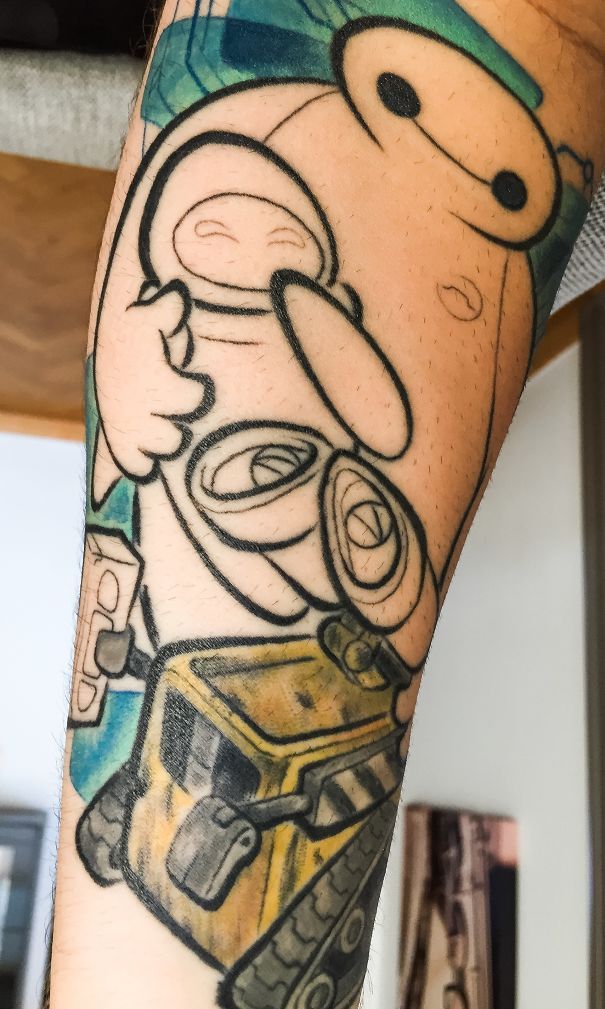 My new Walle tattoo done by Stacy at Ink Slingers in Reno NV  rPixar