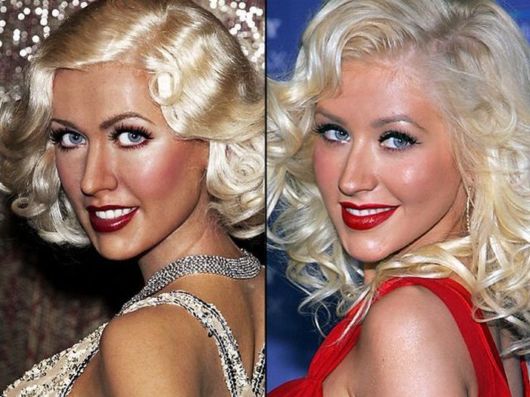Real Celebrities With Their Wax Statues