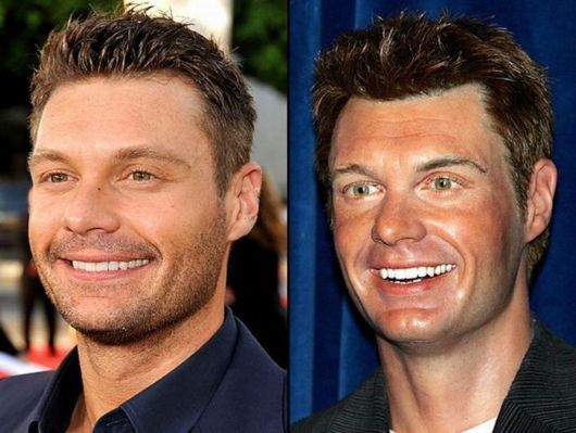 Real Celebrities With Their Wax Statues