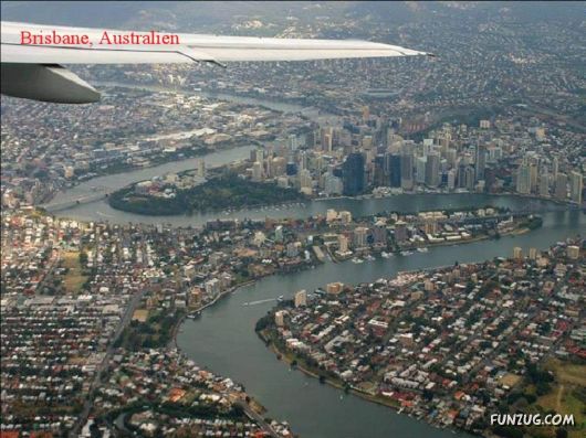 Various Cities From The Airplanes