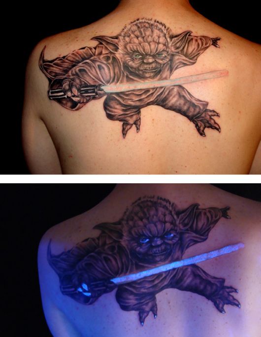 Glowing In The Dark Tattoos Visible Under Black Light
