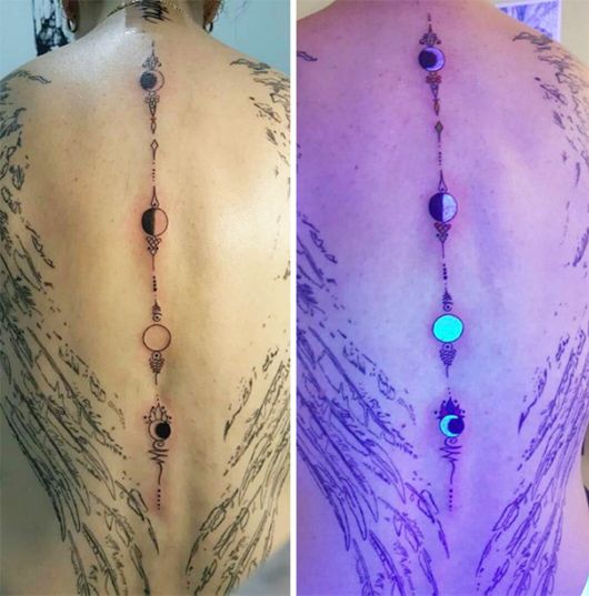 Glowing In The Dark Tattoos Visible Under Black Light