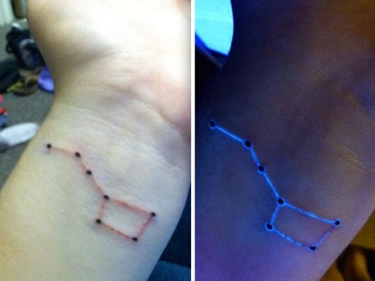 Glowing In The Dark Tattoos Visible Under Black Light