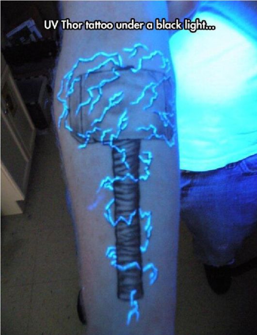 Glowing In The Dark Tattoos Visible Under Black Light