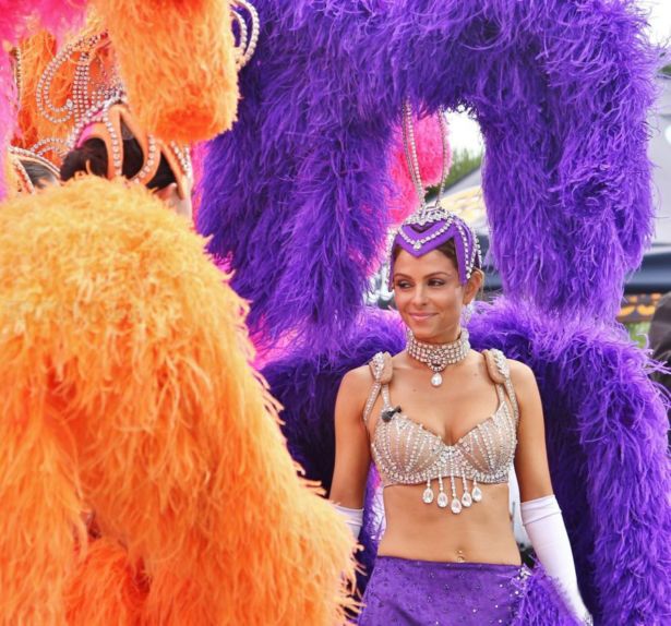Maria Menounos In Carnival Costume In Universal City